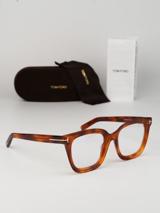 Tom Ford Women Eyeglasses Blonde Havana Square FT5880-B 053 NEW AUTHENTIC main image 11